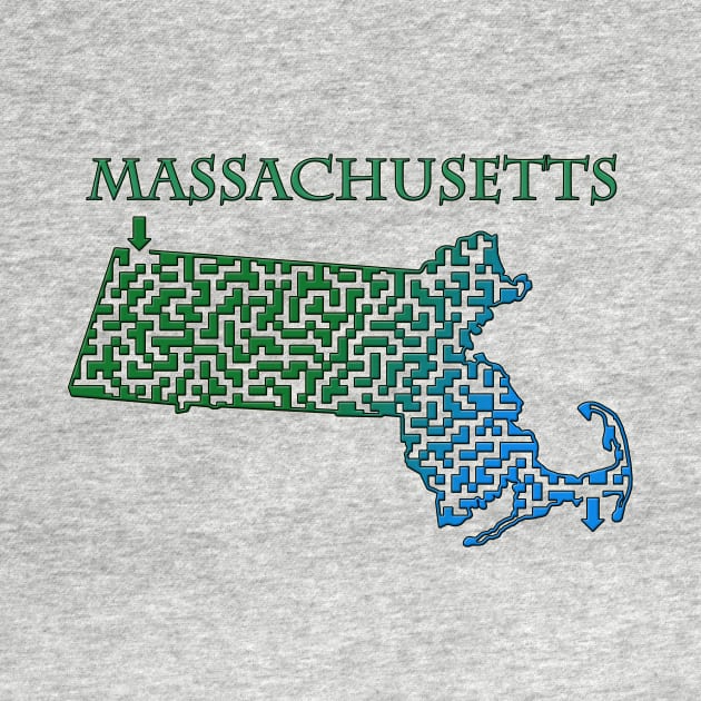 State of Massachusetts Colorful Maze by gorff